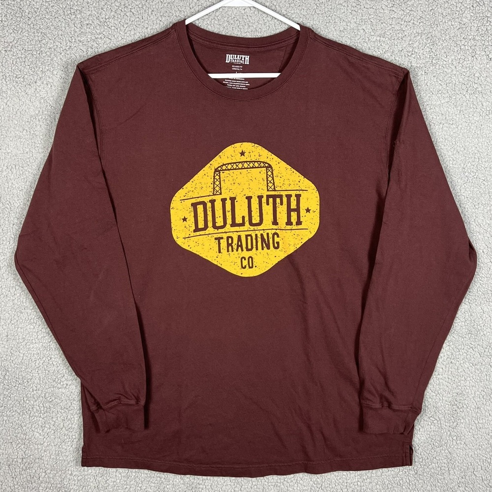 Duluth Trading Longtail T Shirt Relaxed Fit Long Sleeve Graphic Print‎ Logo sz L